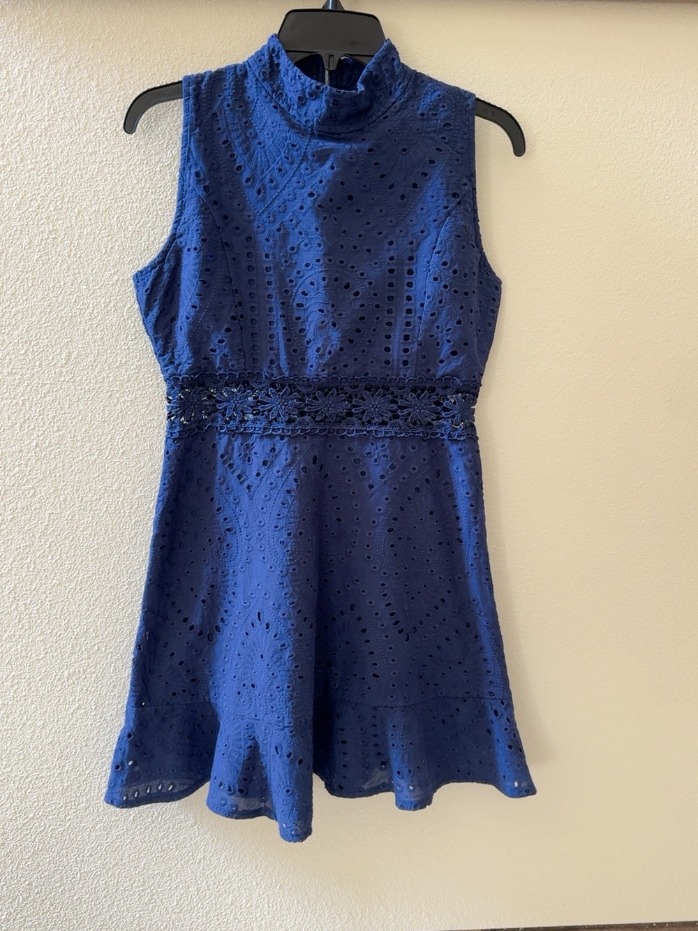 Haute Rogue Girls Blue Eyelet Lace Dress Size L Large